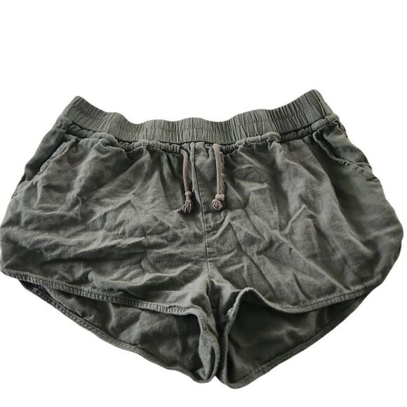 Rewash Brand Women's Size Large Olive Green Linen Blend Pull On Shorts - Picture 1 of 4